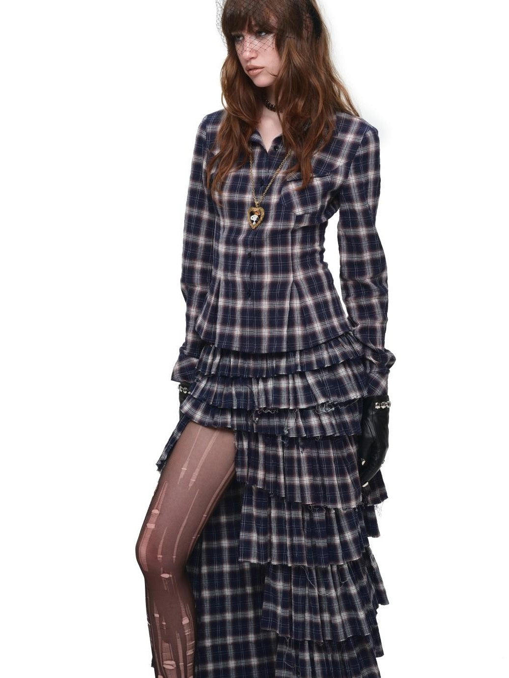 1JINN STUDIO Plaid Vintage Slim Fit Women&