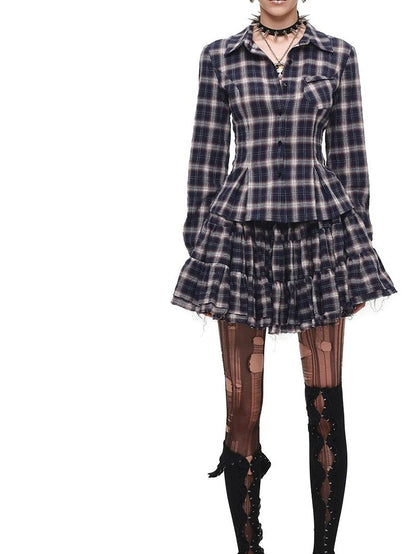 1JINN STUDIO Plaid Vintage Slim Fit Women&