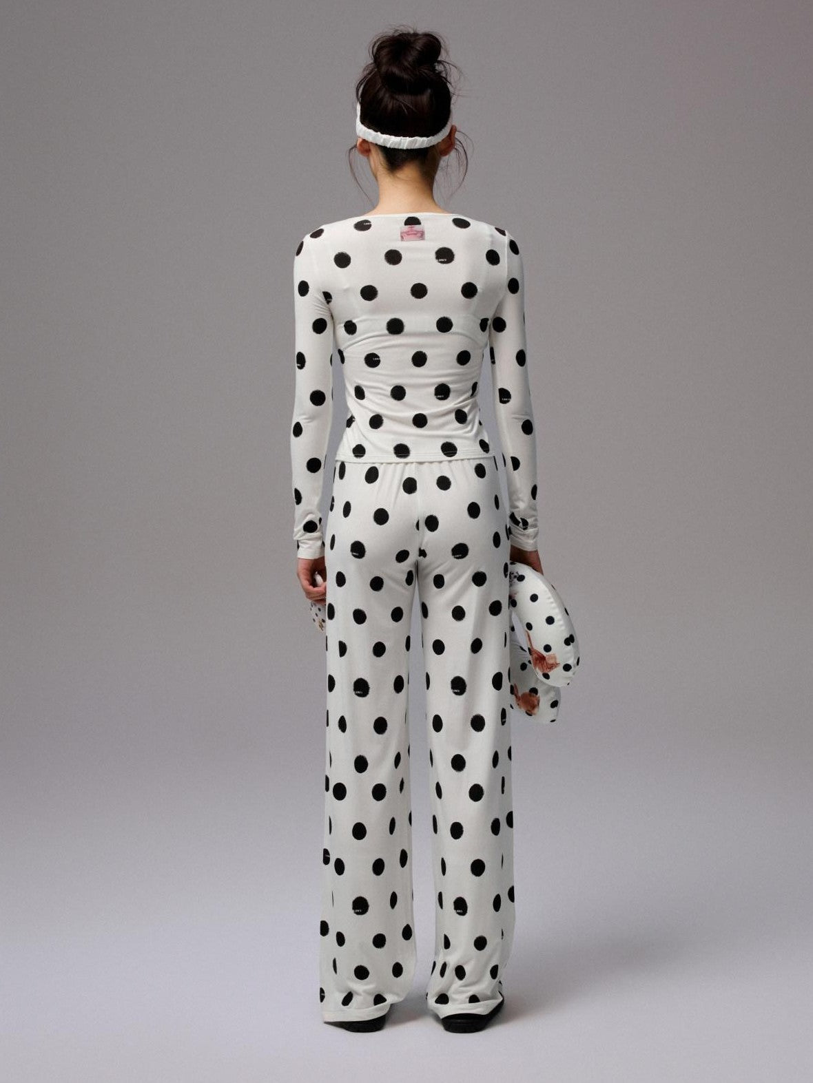 1JINN STUDIO Playful Contrast Polka Dot Cardigan Women&