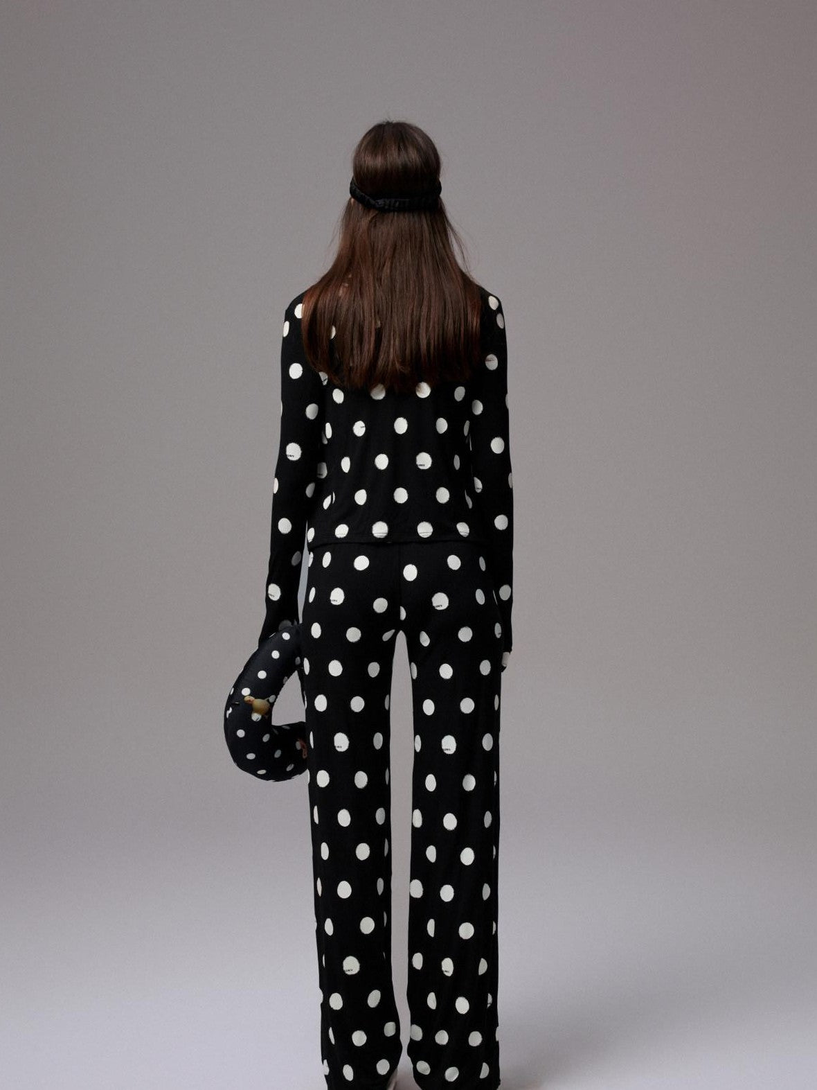 1JINN STUDIO Playful Contrast Polka Dot Cardigan Women&