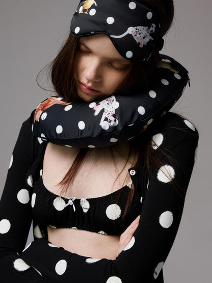 1JINN STUDIO Playful Contrast Polka Dot Lace Trim Wireless Women&