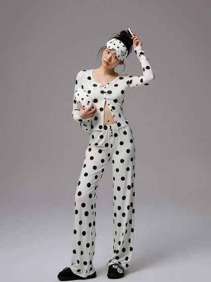 1JINN STUDIO Playful Contrast Polka Dot Lace Trim Wireless Women&