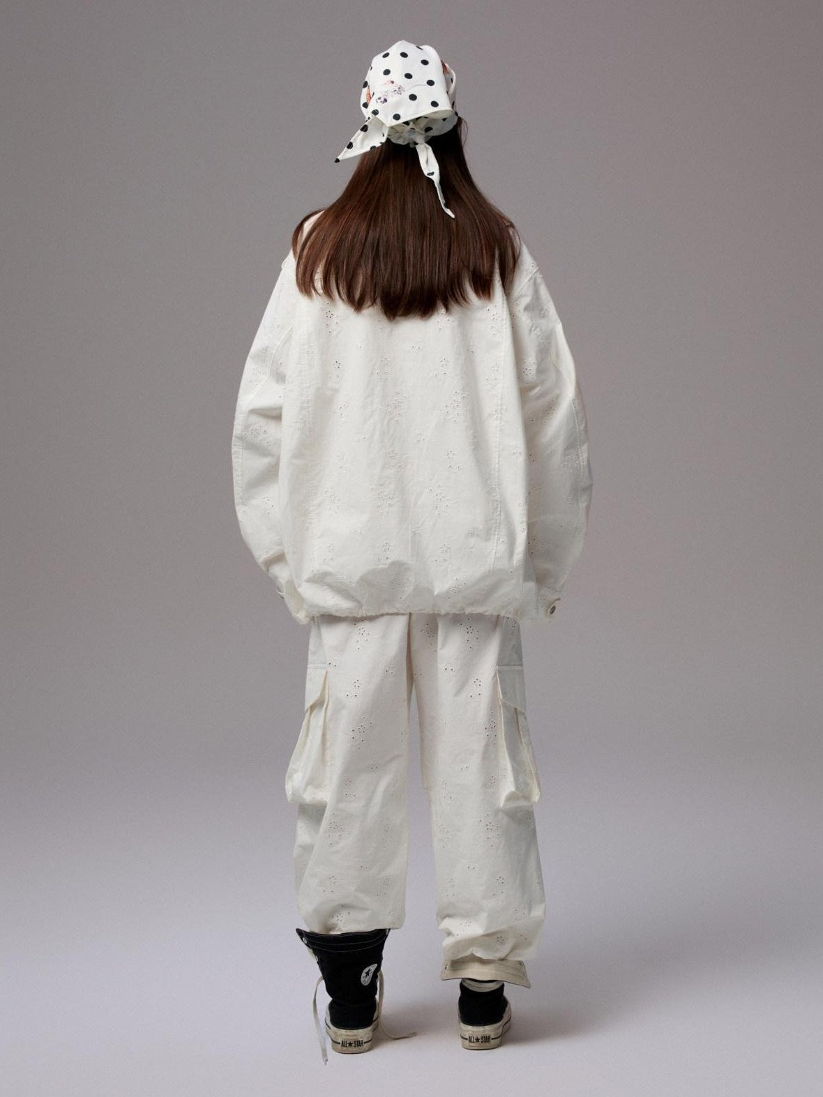 1JINN STUDIO Pleated Balloon Embroidered Multi Pocket Women&