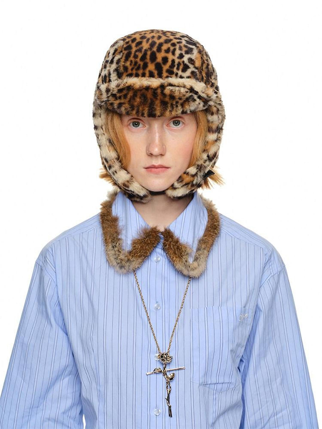 1JINN STUDIO Plush Multicolor Earflap Aviator Women&