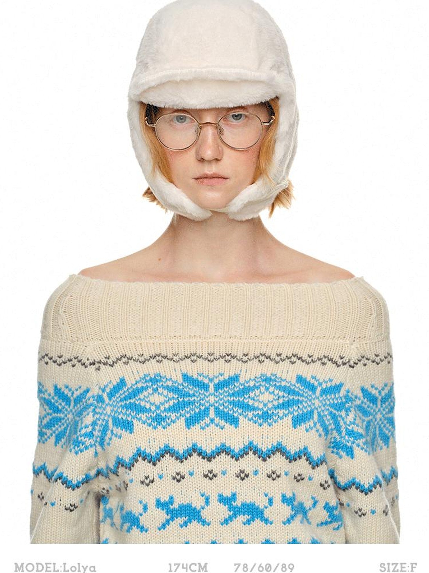 1JINN STUDIO Plush Multicolor Earflap Aviator Women&
