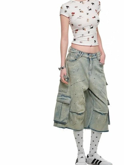 1JINN STUDIO Polka Dot Animal Print Round Neck Women&