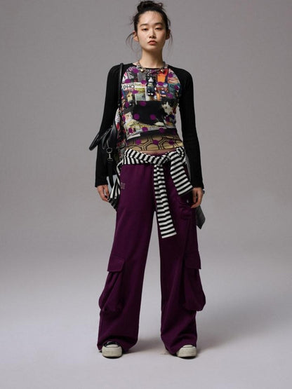 1JINN STUDIO Polka Dot Cat And Dog Print Colorblock Slim Women&