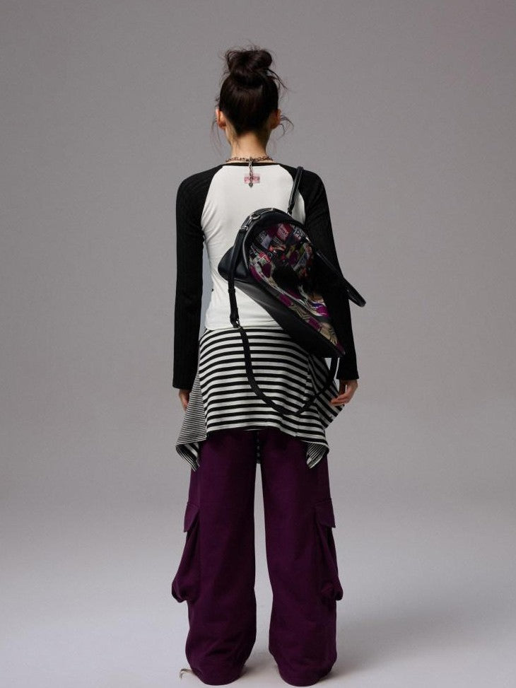 1JINN STUDIO Polka Dot Cat And Dog Print Colorblock Slim Women&