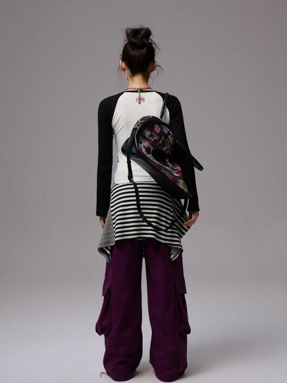 1JINN STUDIO Polka Dot Cat And Dog Print Colorblock Slim Women&