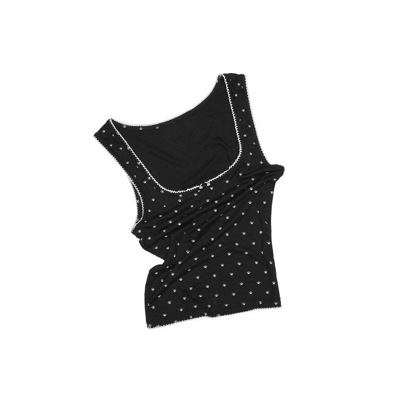 1JINN_STUDIO_Polka_Dot_Cat_Paw_Lace_Round_Neck_Slim_Knit_Pencil_Women&