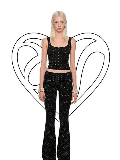 1JINN STUDIO Polka Dot Cat Paw Print Slimming Relaxed Fit Women&