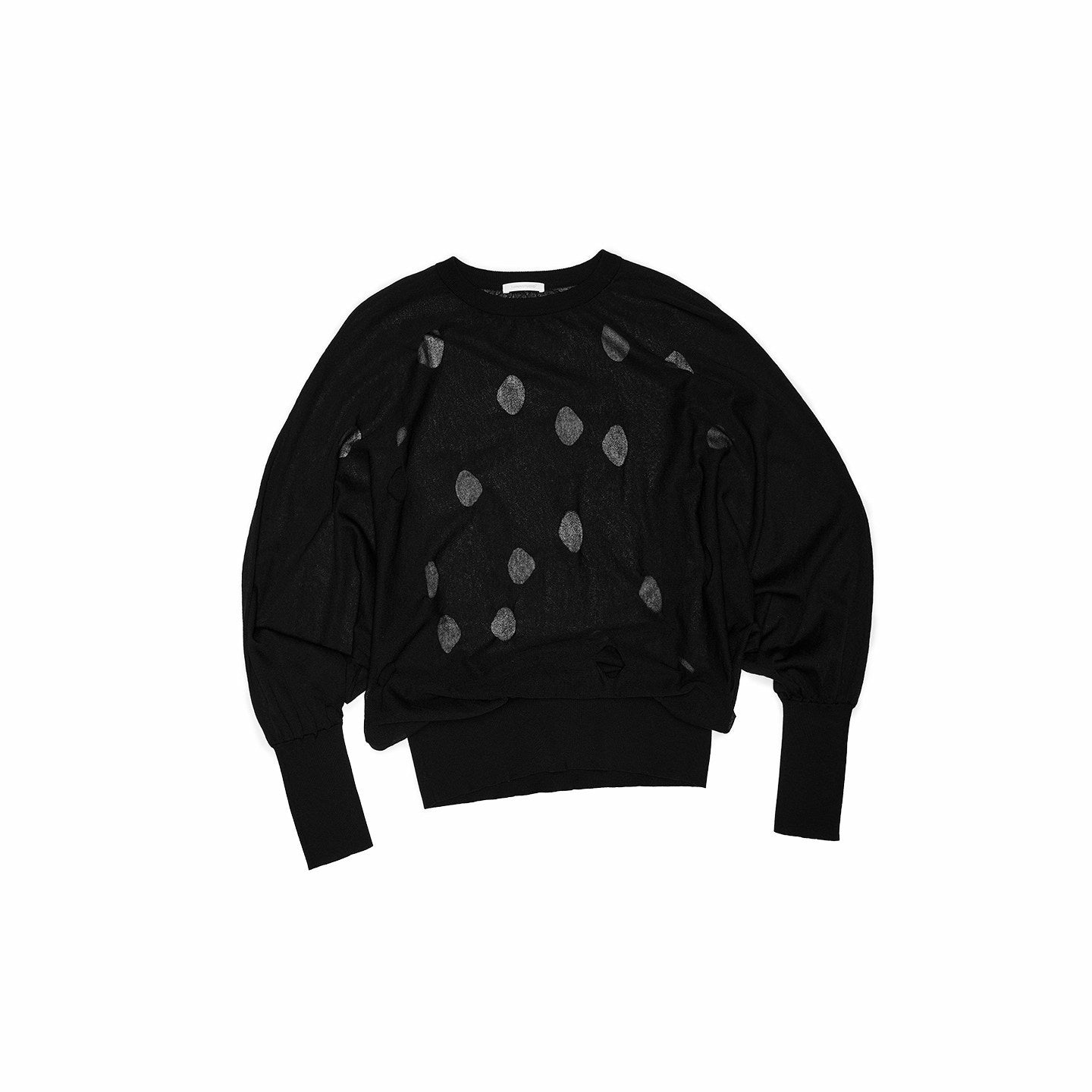 1JINN_STUDIO_Polka_Dot_Openwork_Batwing_Bubble_Hem_Women&