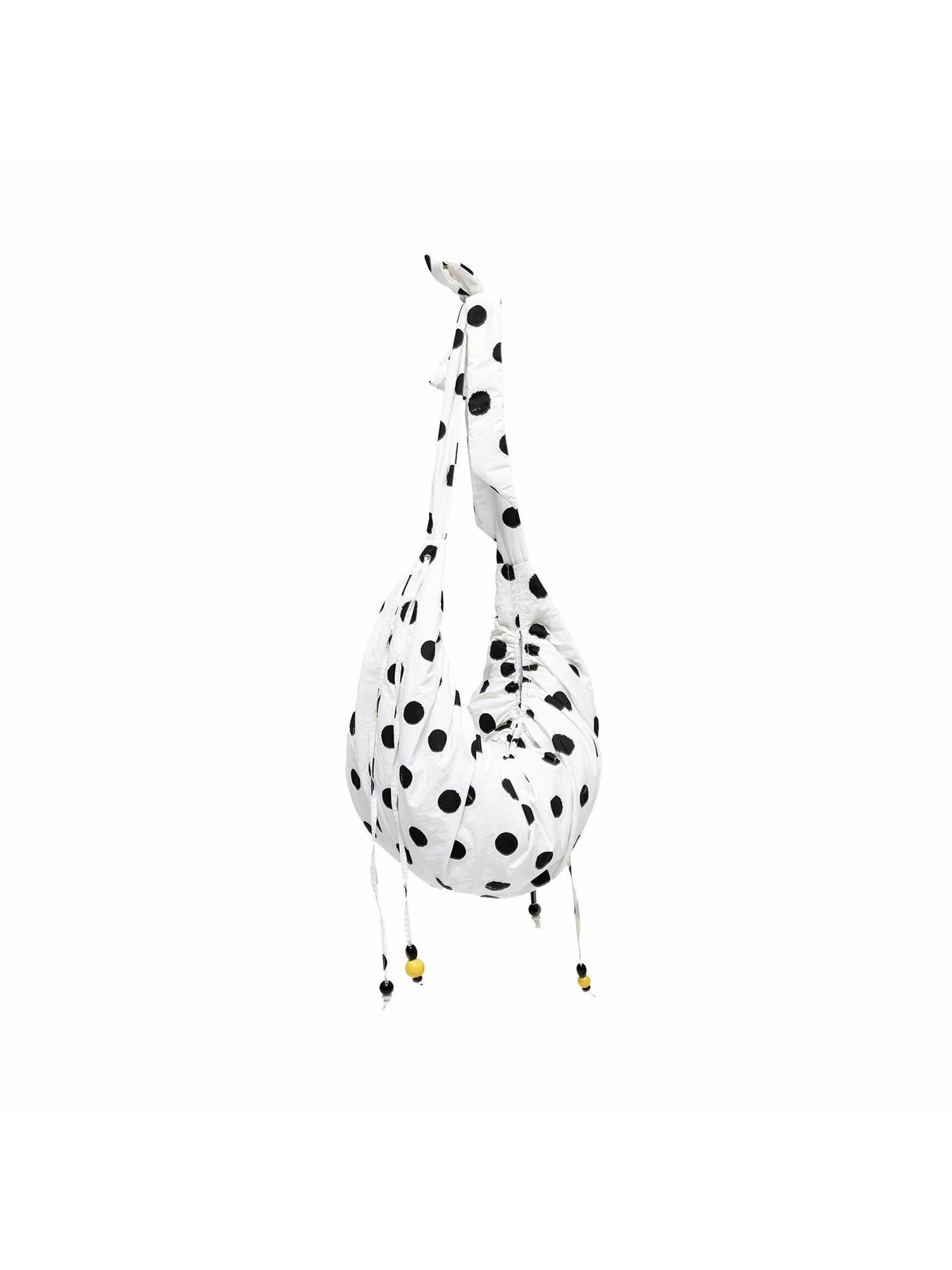 1JINN STUDIO Polka Dot Pleated Drawstring Beaded Dumpling Women&