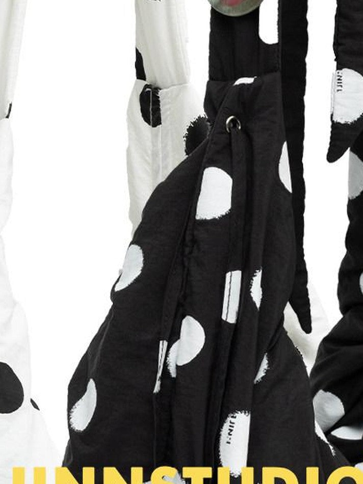 1JINN STUDIO Polka Dot Pleated Drawstring Beaded Dumpling Women&
