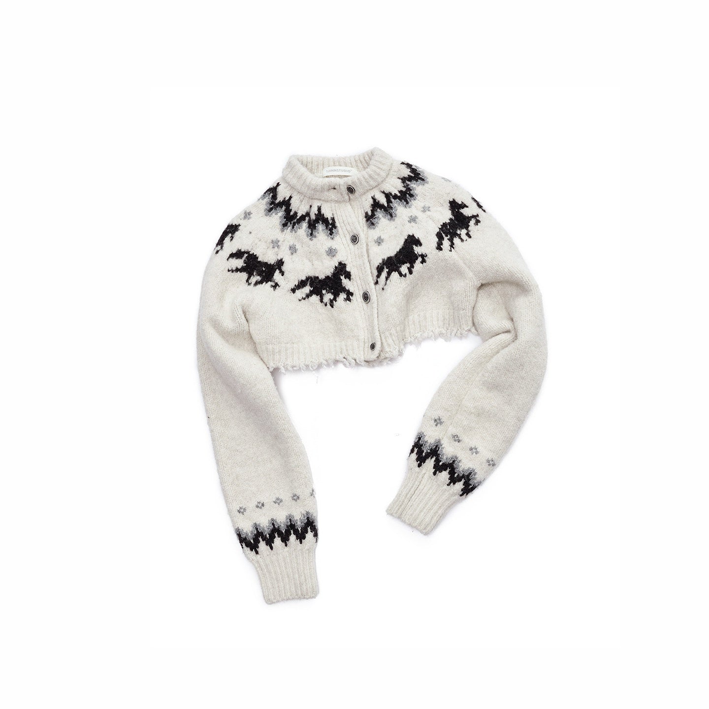1JINN_STUDIO_Pony_Jacquard_Knit_Short_Cardigan_High_Waist_Women&