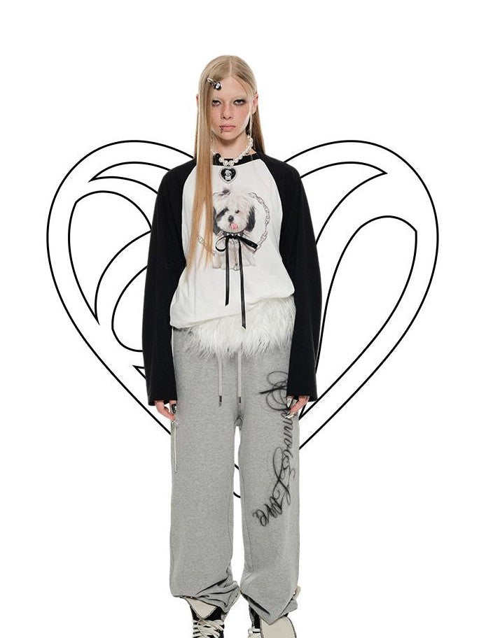 1JINN STUDIO Printed Striped Colorblock Raglan Sleeve Women&