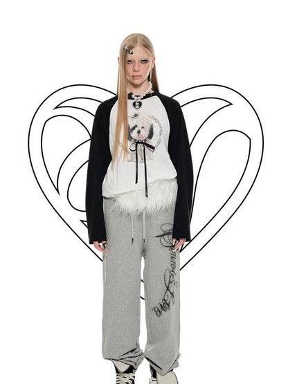 1JINN STUDIO Printed Striped Colorblock Raglan Sleeve Women&