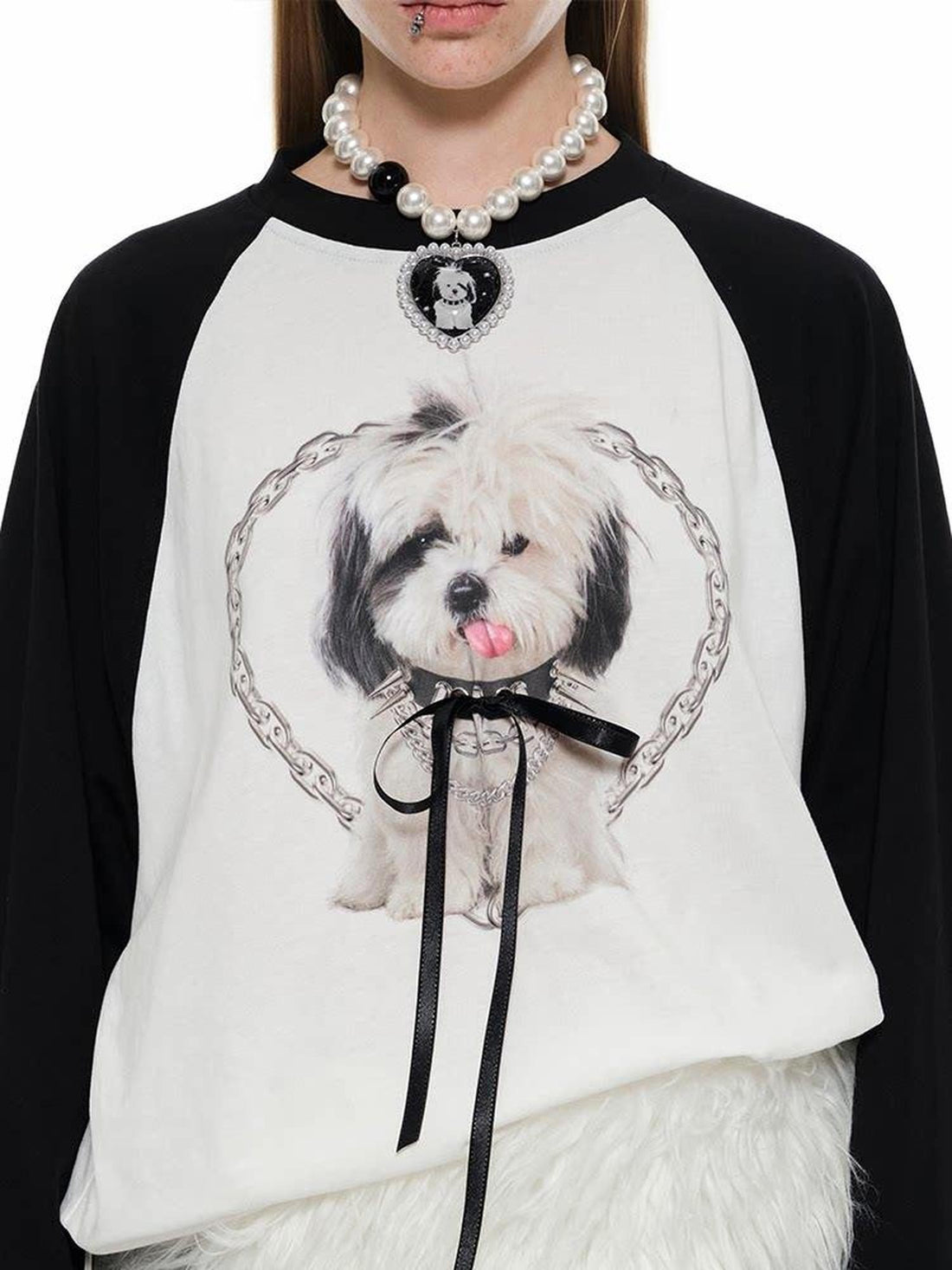 1JINN STUDIO Printed Striped Colorblock Raglan Sleeve Women&