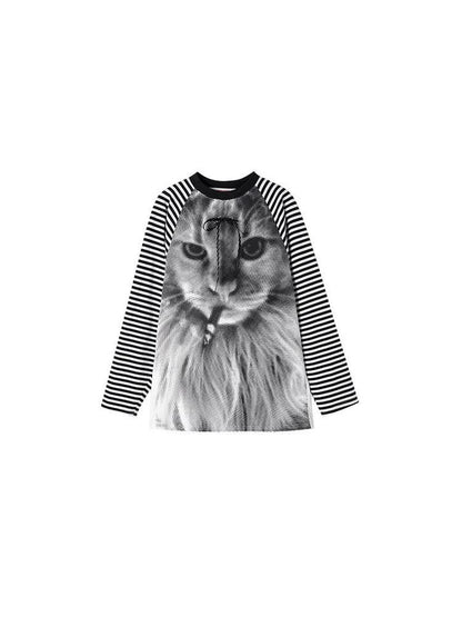 1JINN STUDIO Printed Striped Colorblock Raglan Sleeve Women&
