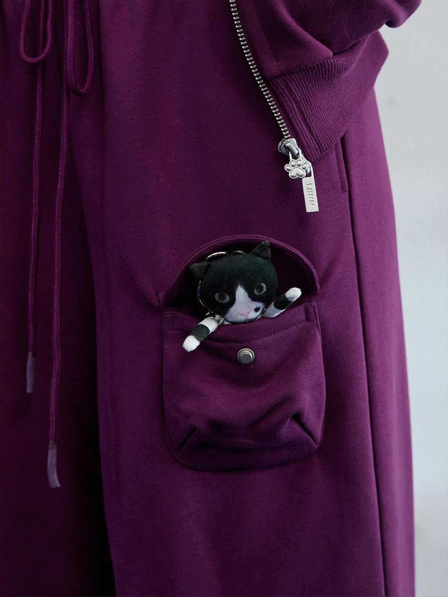 1JINN STUDIO Quirky Cute 3d Plush Cat Doll Charm Women&