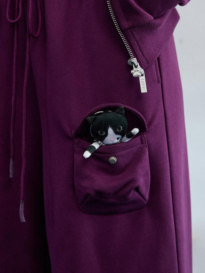 1JINN STUDIO Quirky Cute 3d Plush Cat Doll Charm Women&