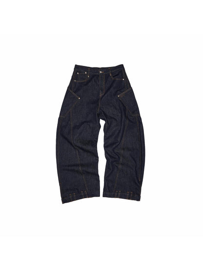 1JINN STUDIO Raw Denim Deconstructed Embroidered Low Rise Women&
