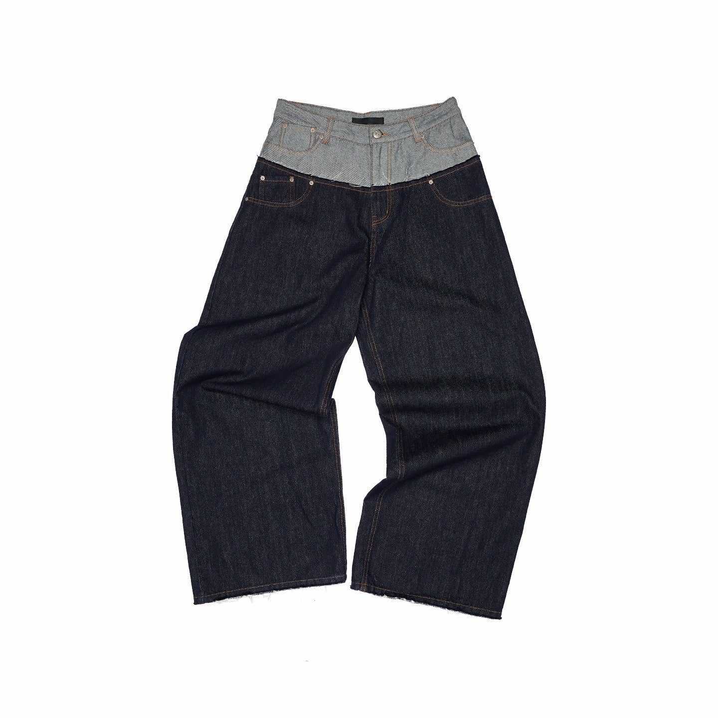 1JINN_STUDIO_Raw_Denim_Patchwork_Embroidered_Double_Waist_Women&