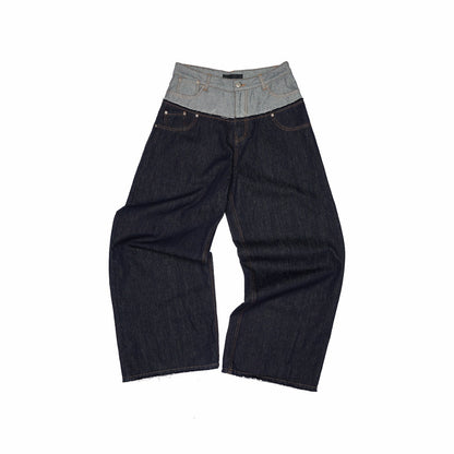 1JINN_STUDIO_Raw_Denim_Patchwork_Embroidered_Double_Waist_Women&