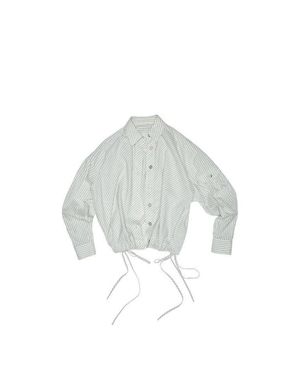 1JINN STUDIO Relaxed Asymmetrical Striped Bud Hem Women&