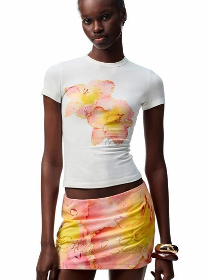 1JINN STUDIO Relaxed Resort Floral Allover Print Slimming Hip Hugging Women&