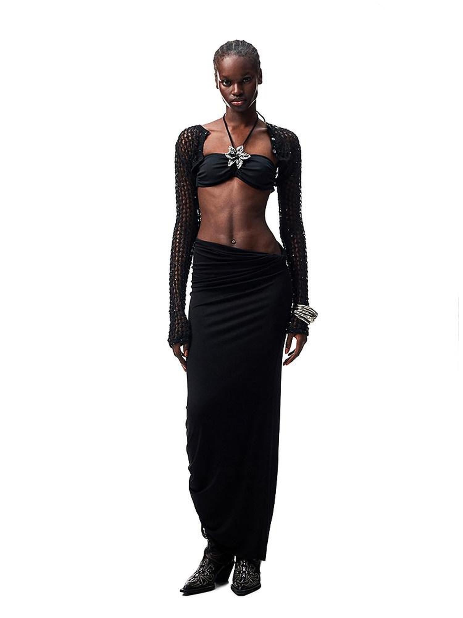 1JINN STUDIO Resort Laidback Metal Flower Halter Women&