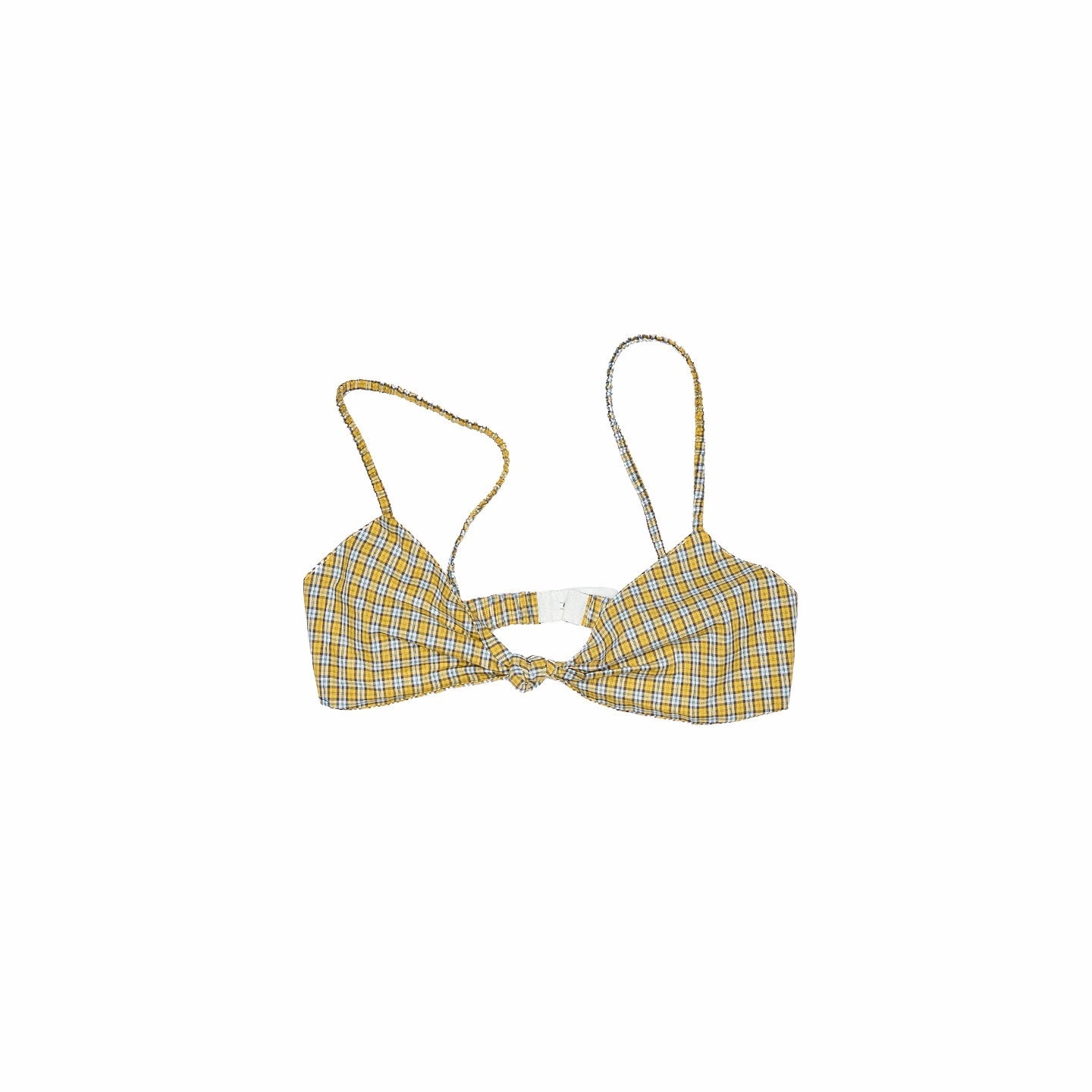 1JINN_STUDIO_Retro_Colorblock_Plaid_Knotted_Asymmetric_Double_Cross_Wireless_Women&