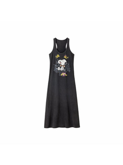 1JINN STUDIO Retro Large Print Washed Rhinestone Women&