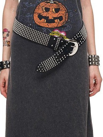 1JINN STUDIO Retro Large Print Washed Rhinestone Women&