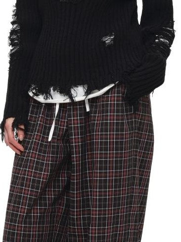1JINN STUDIO Retro Plaid Color Block Patchwork Women&