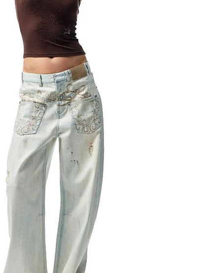 1JINN STUDIO Rhinestone Floral Racerback Slim Fit Women&
