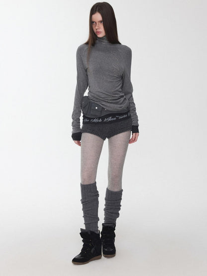1JINN STUDIO Rhinestone High Neck Raglan Sleeve Women&