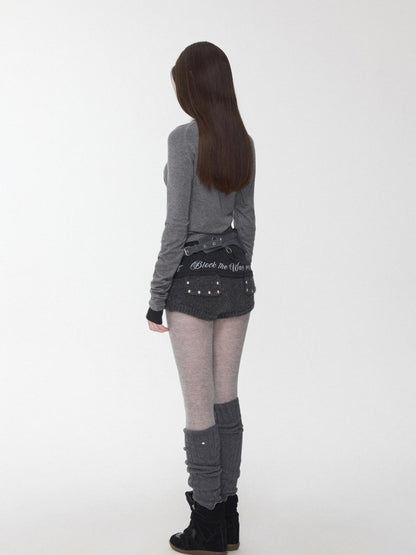 1JINN STUDIO Rhinestone High Neck Raglan Sleeve Women&