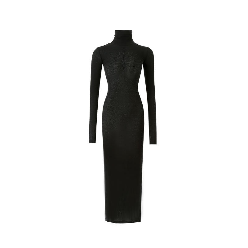 1JINN_STUDIO_Rhinestone_High_Neck_Slimming_Midlength_Women&
