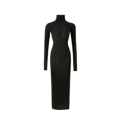 1JINN_STUDIO_Rhinestone_High_Neck_Slimming_Midlength_Women&