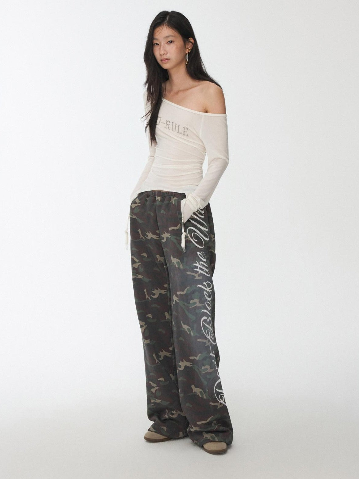 1JINN STUDIO Rhinestone Ruched Boatneck Knit Women&