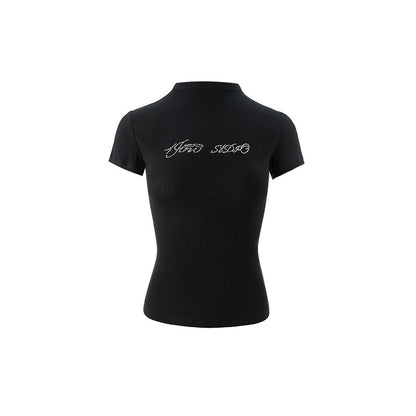 1JINN_STUDIO_Rhinestone_Slim_Crewneck_Short_Sleeve_Women&