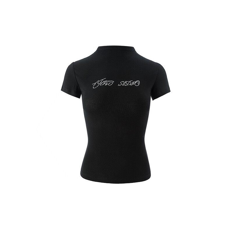 1JINN_STUDIO_Rhinestone_Slim_Crewneck_Short_Sleeve_Women&