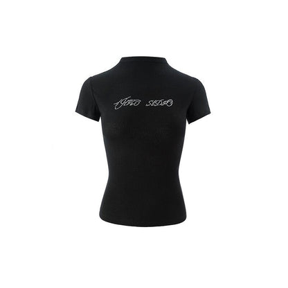 1JINN_STUDIO_Rhinestone_Slim_Crewneck_Short_Sleeve_Women&