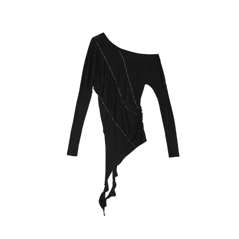 1JINN_STUDIO_Rhinestone_Studded_Asymmetrical_Slim_Long_Sleeve_Women&