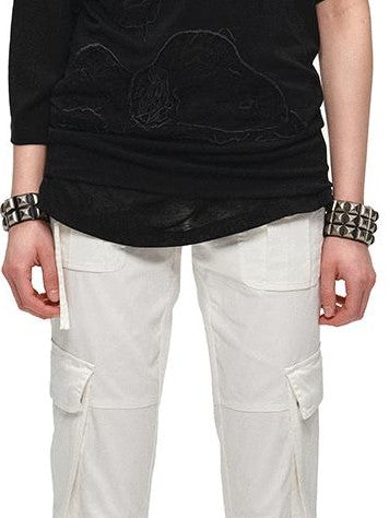 1JINN STUDIO Ribbon Tie Cargo Multi Pocket Stretch Slim Straight Women&