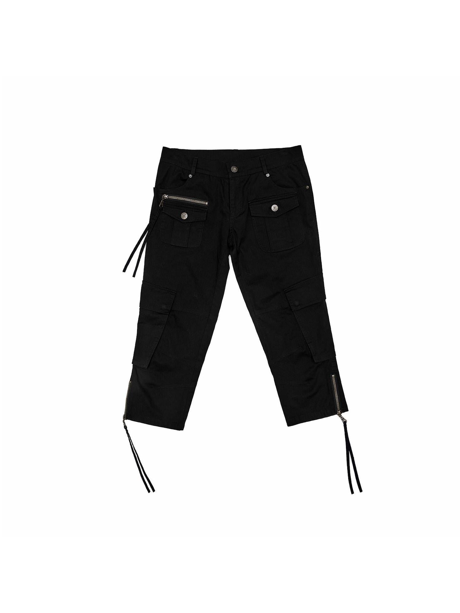1JINN STUDIO Ribbon Tie Cargo Multi Pocket Stretch Slim Straight Women&