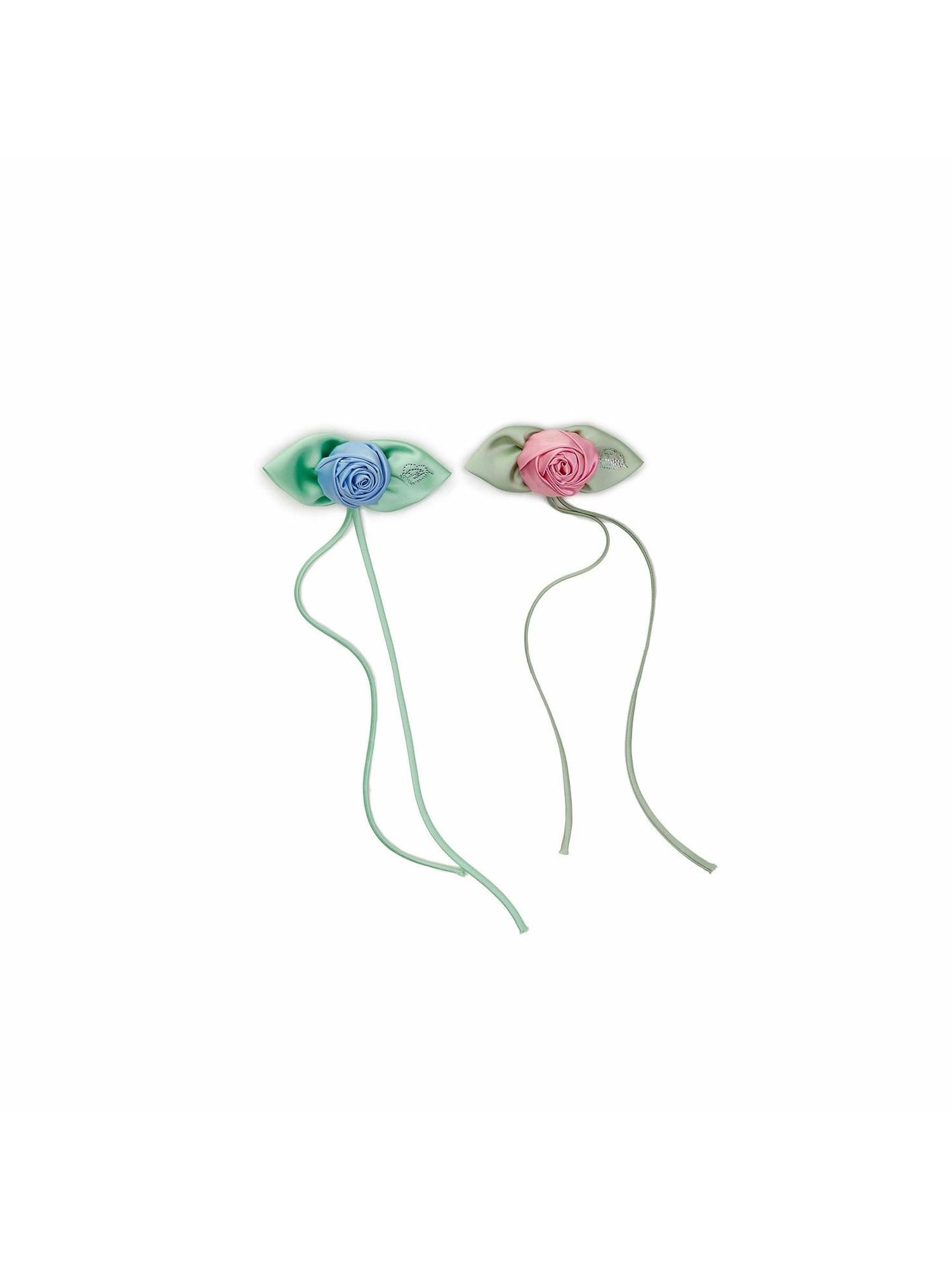 1JINN STUDIO Rose Handmade Hotfix Rhinestone Corsage Dual Use Pin Clip Women&