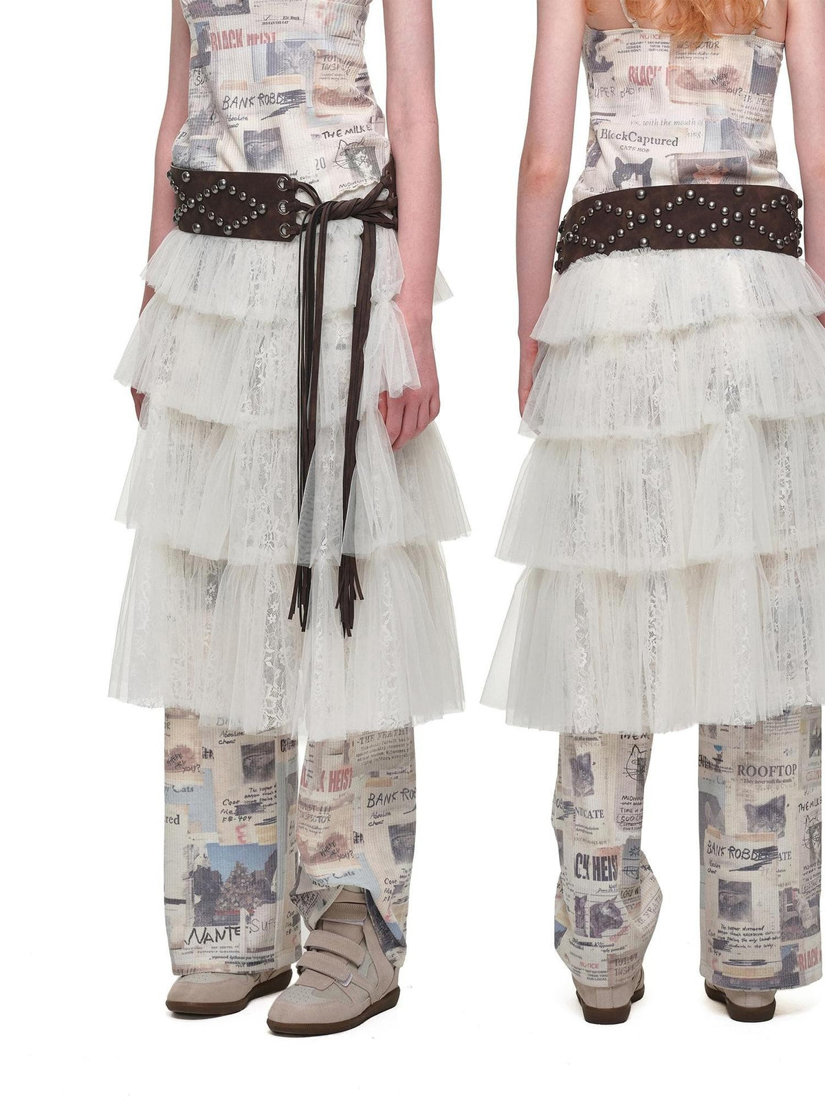 1JINN STUDIO Ruched Layered Princess Style Women&