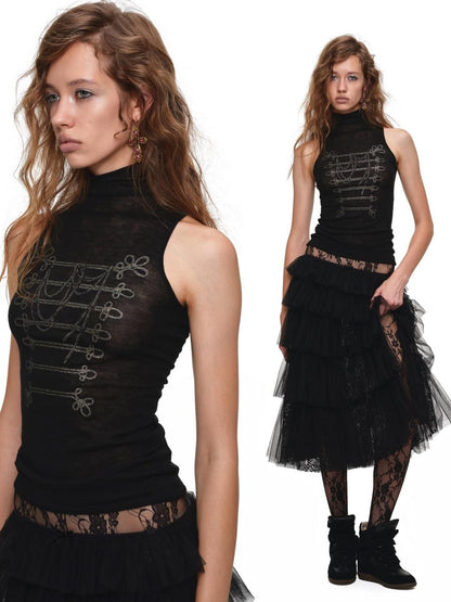 1JINN STUDIO Ruched Layered Princess Style Women&